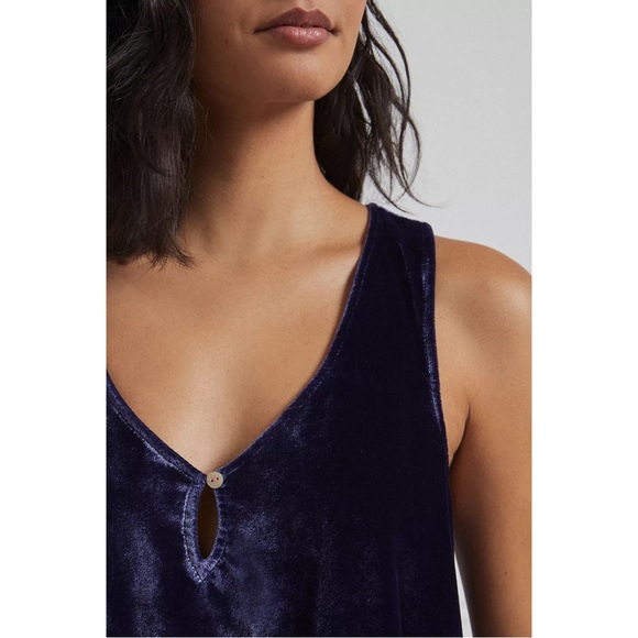 ANTHROPOLOGIE | Suri Crushed Velvet Tank Top in Royal Purple/Blue, Size Small - Picture 4 of 11